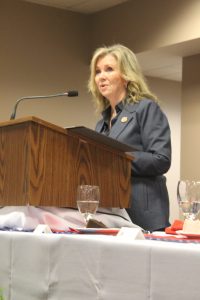 Senator Marsha Blackburn addresses attendees at the Strawberry Festival's annual Governor's Luncheon.