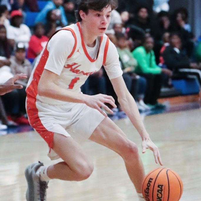 South Gibson's Cooper Yarbro (1) hit a 3-pointer to lead the Hornets to a win over South Side in the Region 7-3A high school basketball semifinals at McNairy Central.
